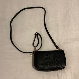 Black with gold accent crossbody bag